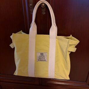 BDG Yellow Canvas Tote with Cream Webbed Straps